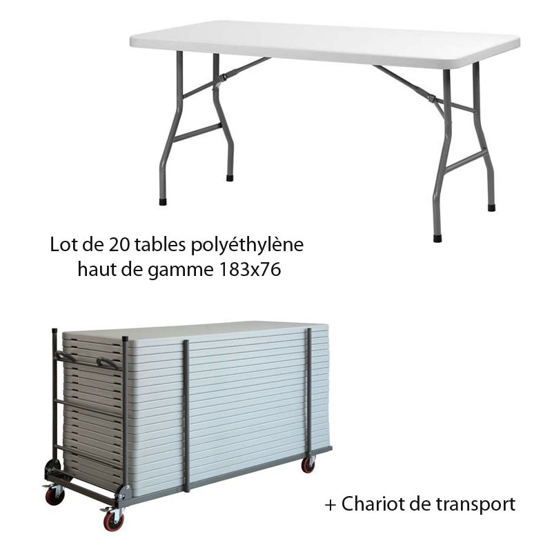 Lot 2 Tables pliantes table de réception table d'appoint - Ciel & terre