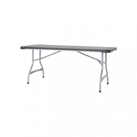 Table polyéthylène empilable plateau noir 183x76cm pliante