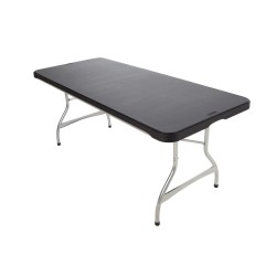 Table polyéthylène empilable plateau noir 183x76cm pliante