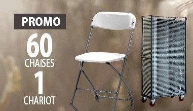 60 chaises + 1 chariot